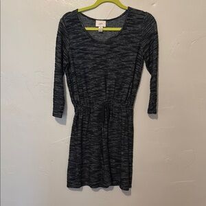* LOFT Heathered Black 3/4 Sleeve Dress XSmall